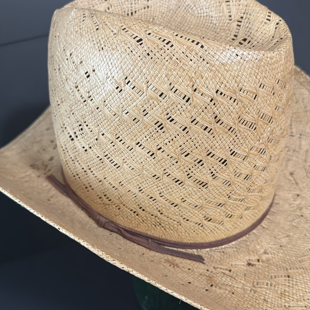 Vintage Firm Natural Straw Cowboy Hat - Picture 9 of 17